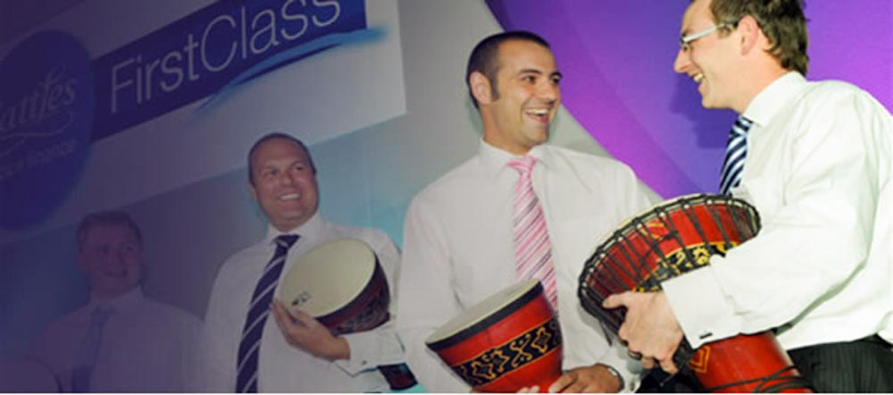 Men enjoying a drum session - Business Applications